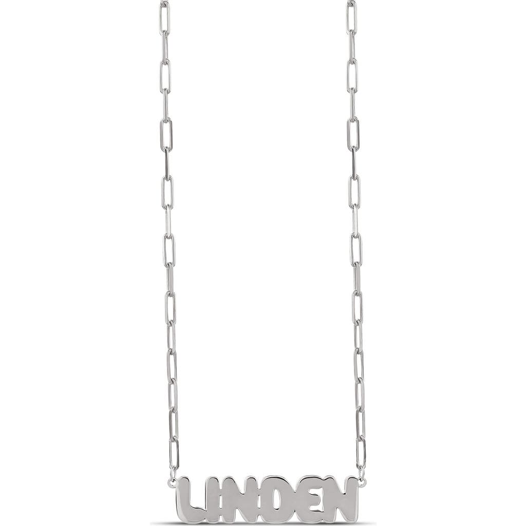 Shymi Bubble Letter Script Necklace In Metallic