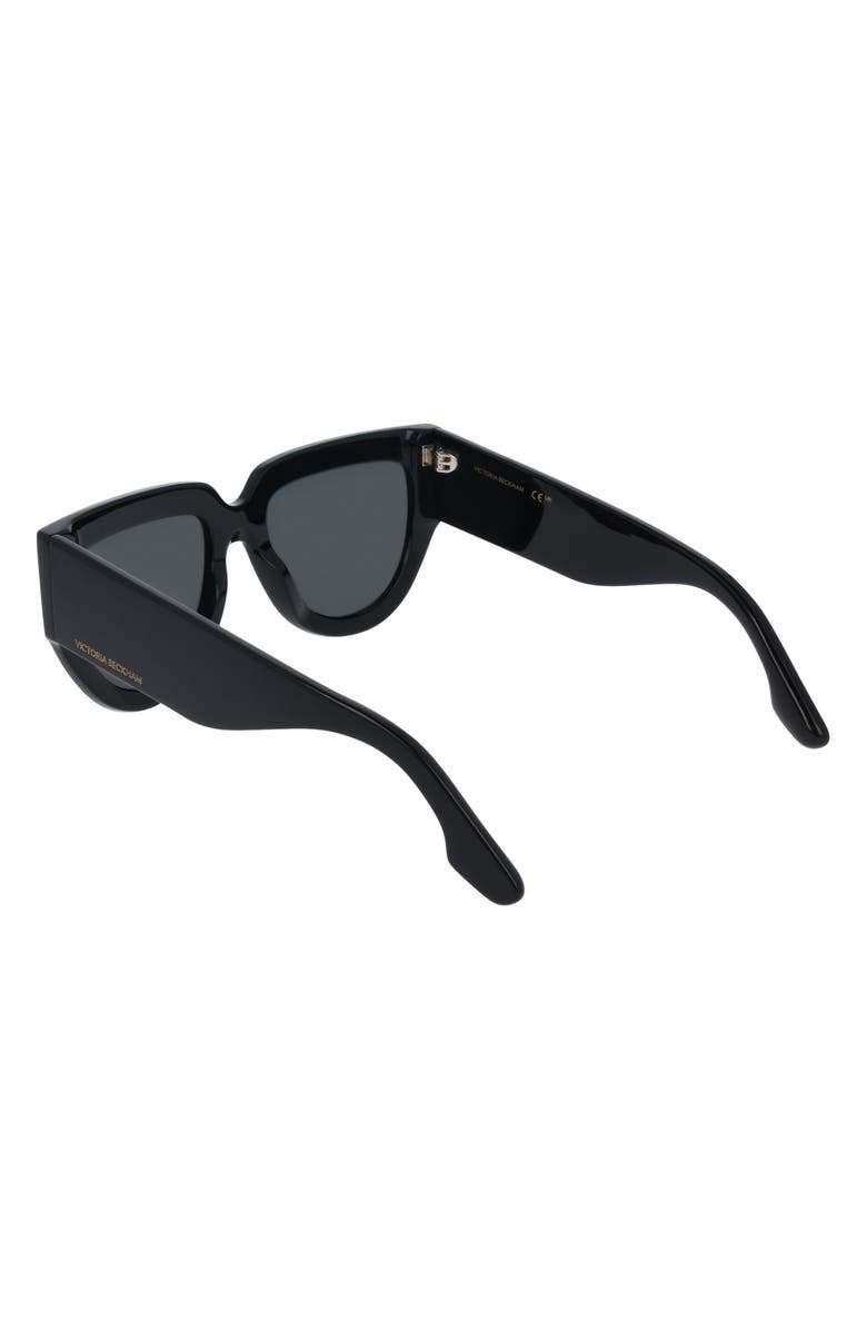 Victoria Beckham 53mm Classic Logo Tea Cup Sunglasses, Alternate, color, Black