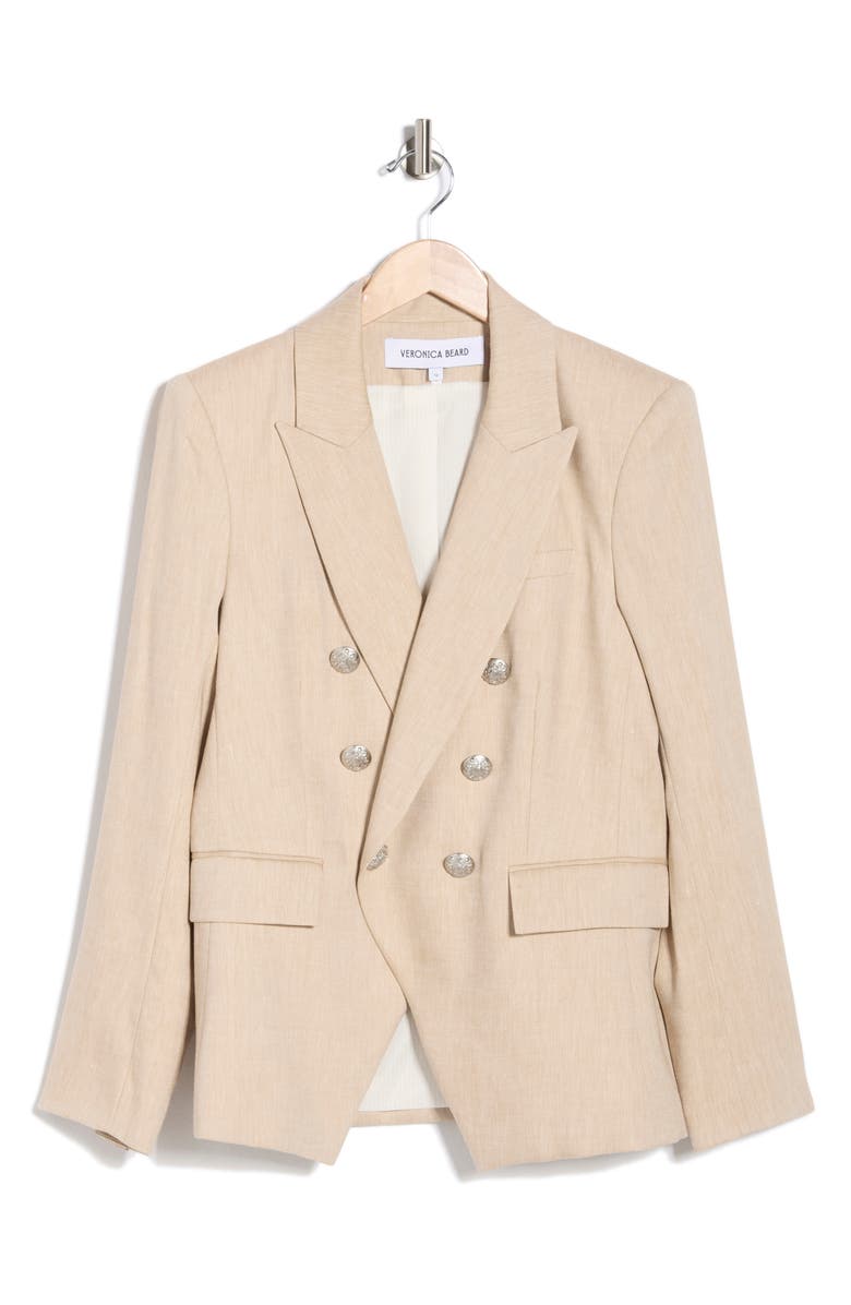 Veronica Beard Miller Linen Blend Dickey Jacket, Main, color, Khaki Melange
