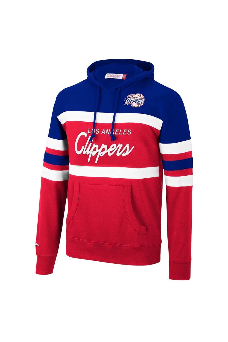 Men's Mitchell & Ness Royal/Red LA Clippers Head Coach Pullover Hoodie, Alternate, color, Royal