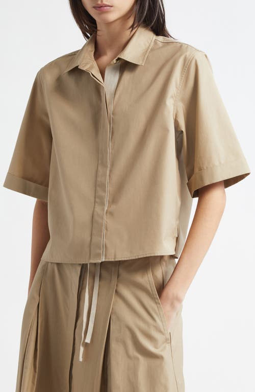 Vince Short-sleeve Button-front Shirt In Sand