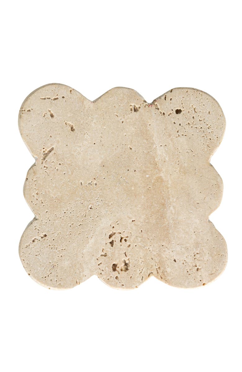 Storied Home Tuscan Elegance Travertine Coaster Set, Natural, Set of 4, Alternate, color, Natural
