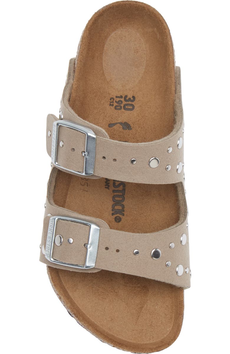 Birkenstock Arizona Rivets Studded Slide Sandal, Alternate, color, Gray Taupe