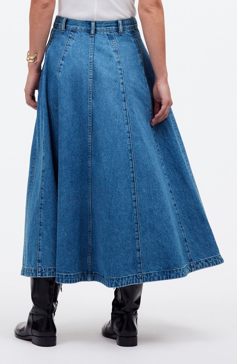 Madewell Circle Denim Midi Skirt, Alternate, color,