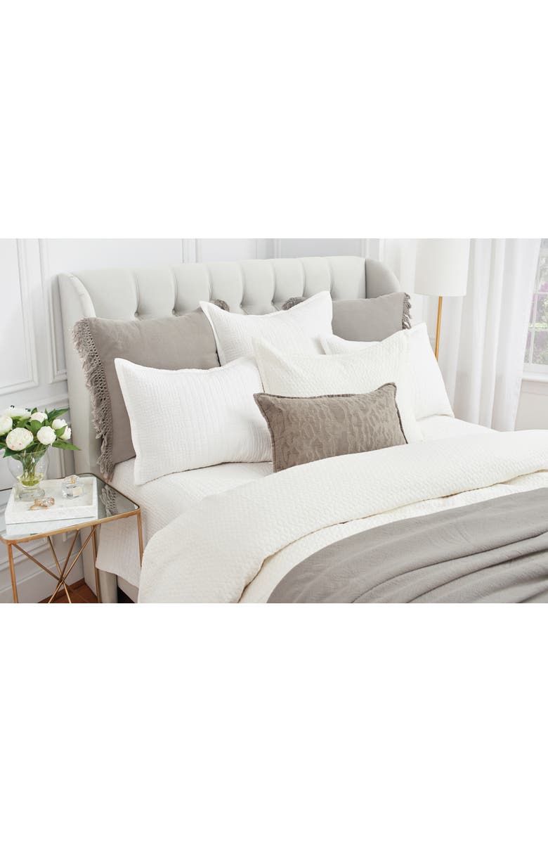 ELISABETH YORK Avon Embroidered Tone on Tone Cotton Velvet Decorative Throw Pillow, Alternate, color, Brown