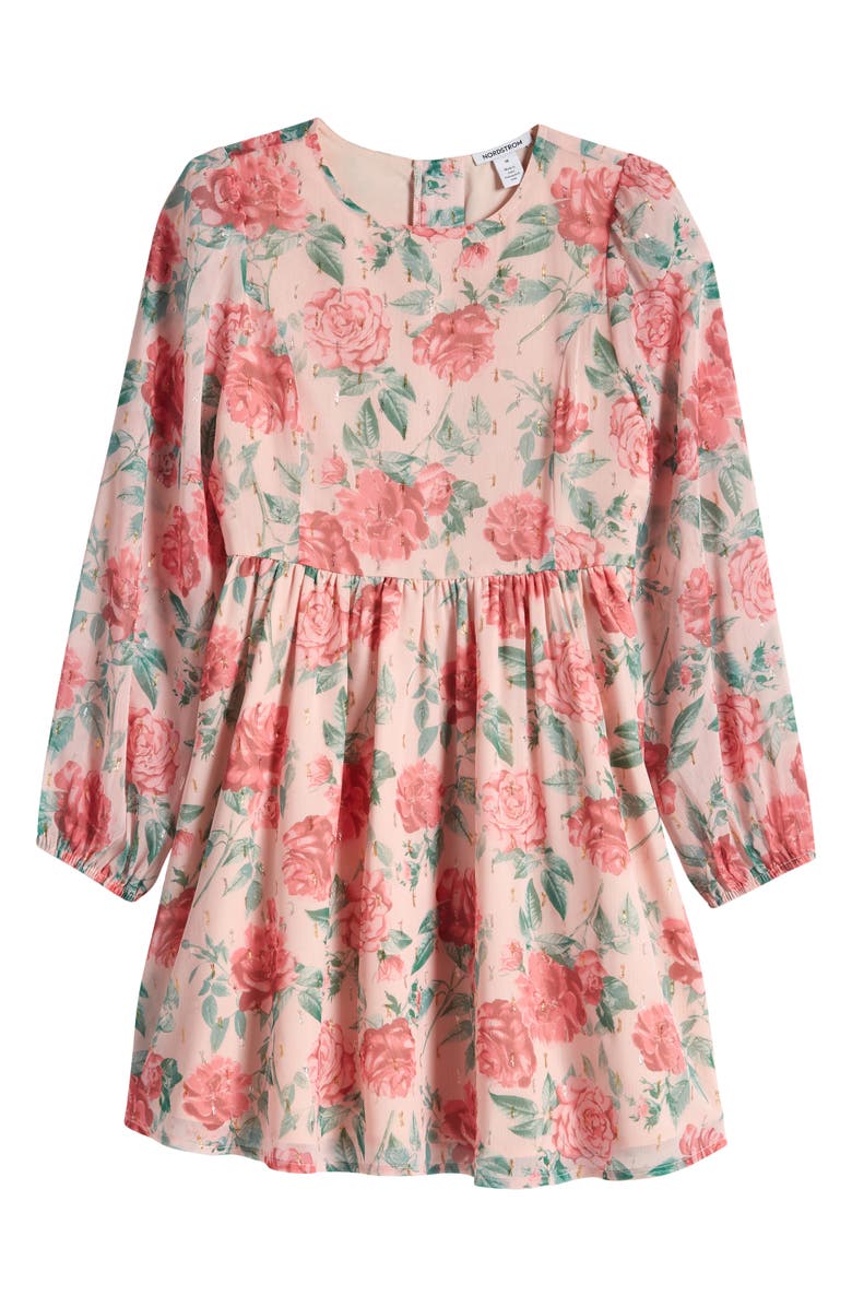 Nordstrom Kids' Floral Long Sleeve Party Dress, Main, color,