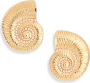 NATASHA Faux Pearl Conch Stud Earring