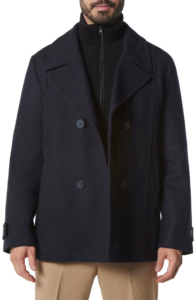 Marc New York Danton Water Resistant Peacoat, Main, color, Blue Heather