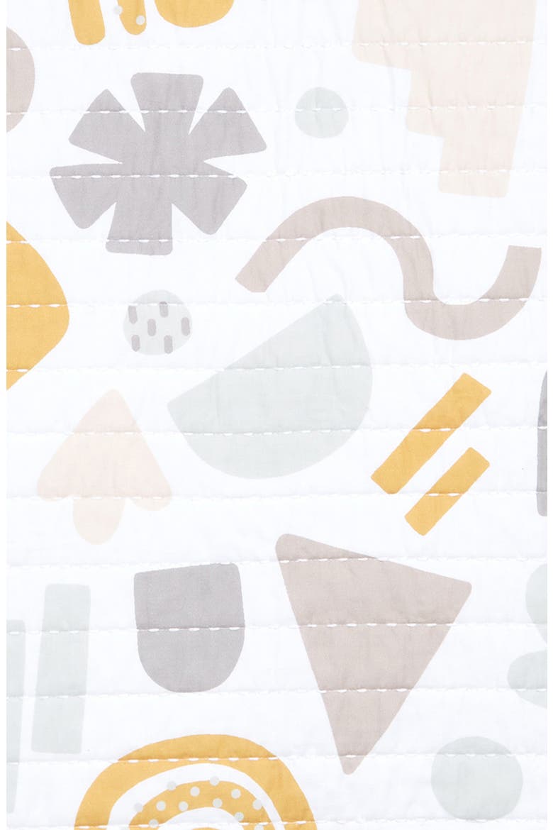Quilted Baby Blanket, Alternate, color, WHITE- GREEN GEO