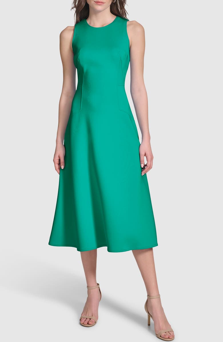 Calvin Klein Sleeveless Scuba Midi Dress, Main, color,
