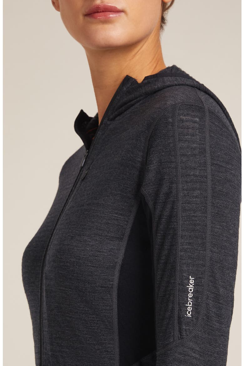200 RealFleece™ Descender Zip Hoodie, Alternate, color, JET HEATHER/ BLACK
