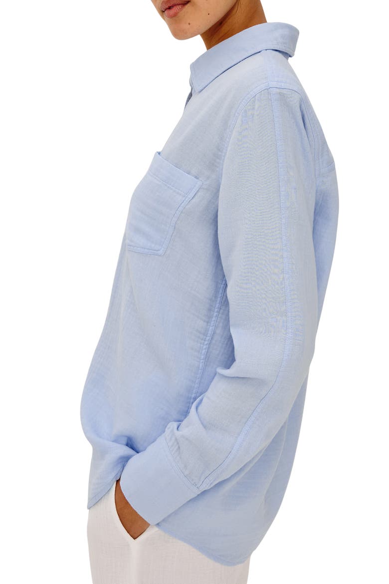 Freeman Cotton Button-Up Shirt, Alternate, color, BLUEBELL