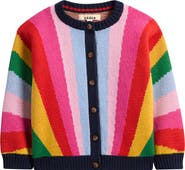 Mini Boden Kids' Rainbow Cotton & Wool Blend Jacquard Cardigan