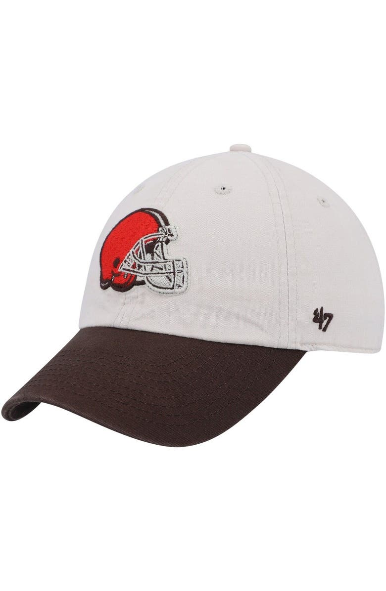 '47 Men's '47 Cream/Brown Cleveland Browns Sidestep Clean Up Adjustable Hat, Alternate, color, 