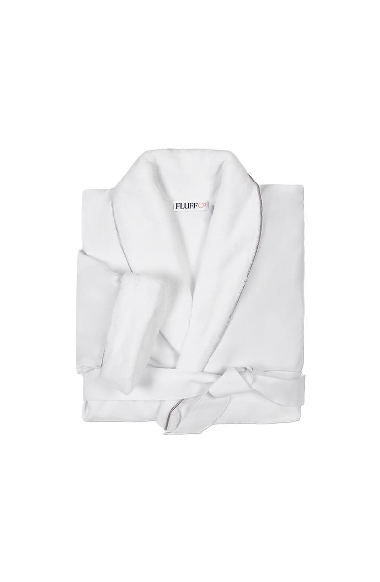 FluffCo | Hotel Comfort Hotel Lounge Robe, Alternate, color, White