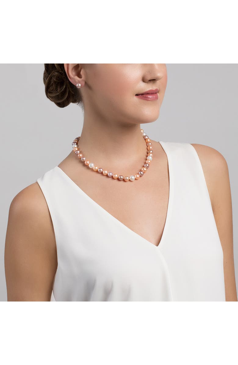 The Pearl Source 9.5-10.5mm Multicolor Freshwater Pearl Necklace - Premier AAAA Quality, Alternate, color, Yellow Gold Clasp
