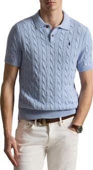 Polo Ralph Lauren Cable-Knit Cotton Polo Sweater