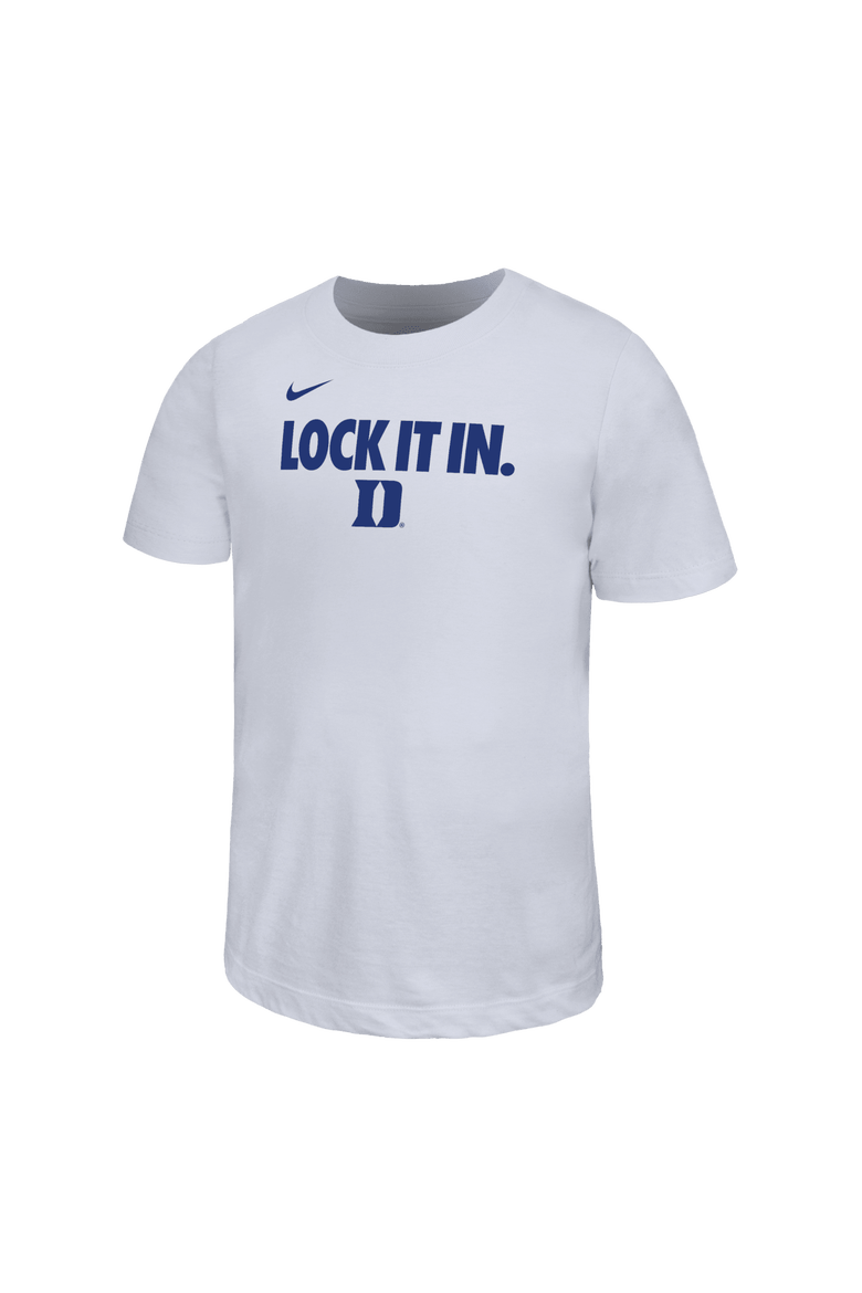 Youth Nike White Duke Blue Devils 2026 On-Court Bench Legend Dri-FIT T-Shirt, Main, color, White