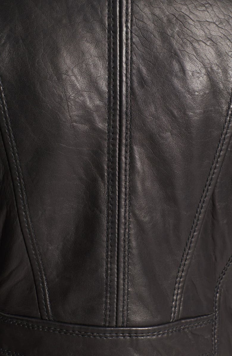 MICHAEL Michael Kors Quilt Trim Leather Scuba Jacket, Alternate, color,