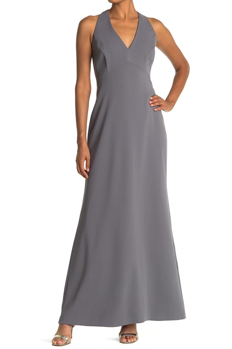 Crepe Gown, Main, color, PLATINUM