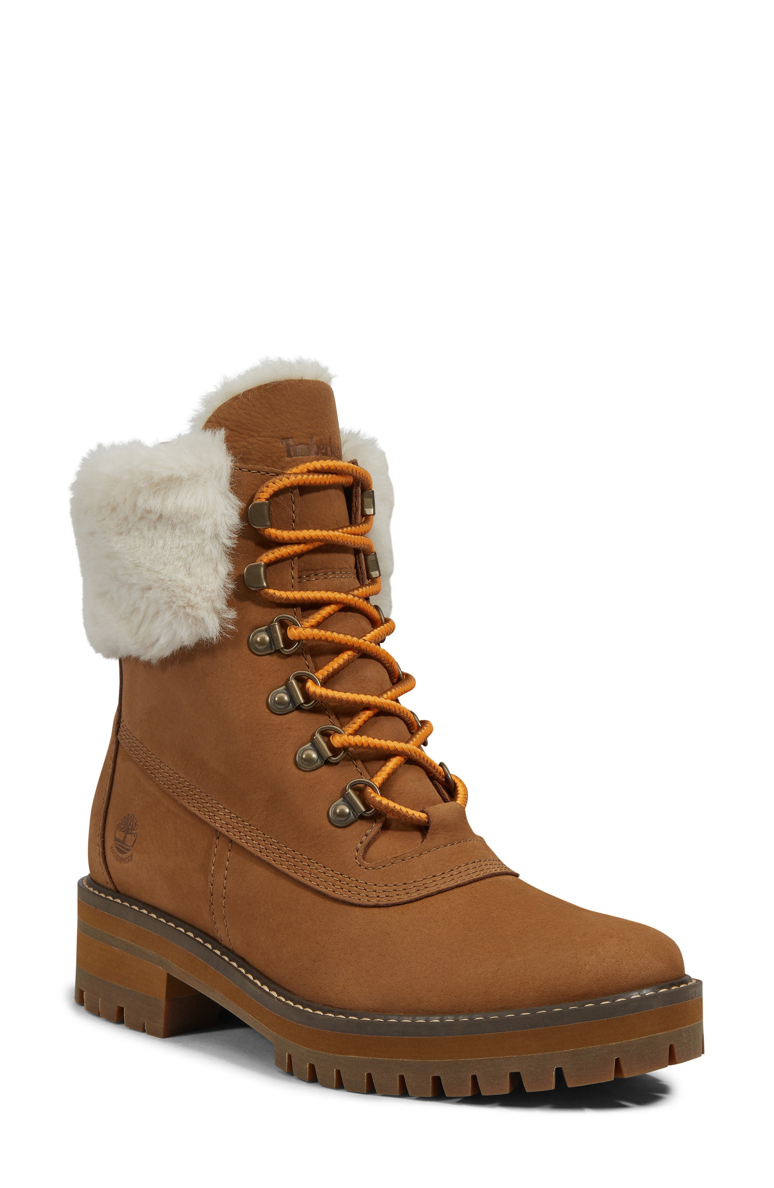 Timberland Courmayeur Valley 6-Inch Faux Fur Lined Waterproof Boot, Main, color, 