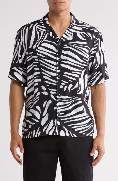 Animal Print Camp Shirt