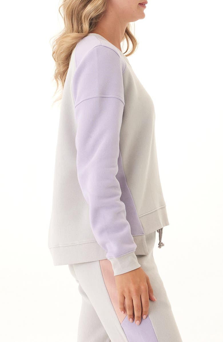 Threads 4 Thought Libby Colorblock Fleece Sweatshirt, Alternate, color, Lunar/ Foxglove