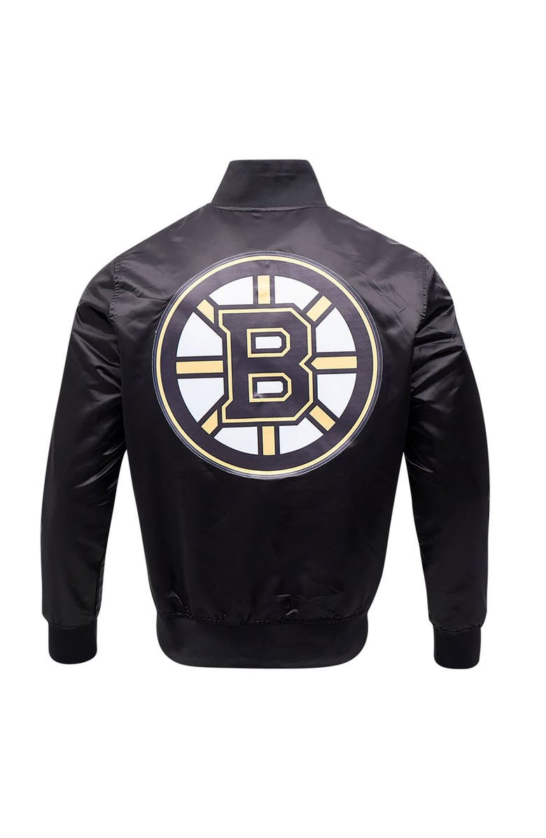 PRO STANDARD Men's Pro Standard Black Boston Bruins Classic Satin Full-Snap Jacket, Alternate, color, Black