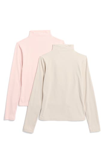 Yogalicious 2-pack Evelyn Meet N Greet Ultra Lush Long Sleeve Turtleneck T-shirt In Multi