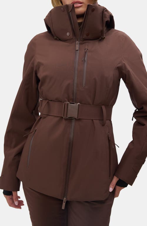 Halfdays Aston Belted Ski Jacket In Brown