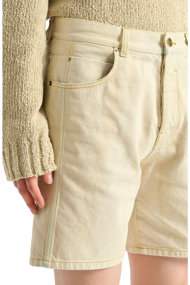 Faded denim Bermuda shorts, Alternate, color, beige
