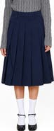 English Factory Pleated Cotton Midi Skirt