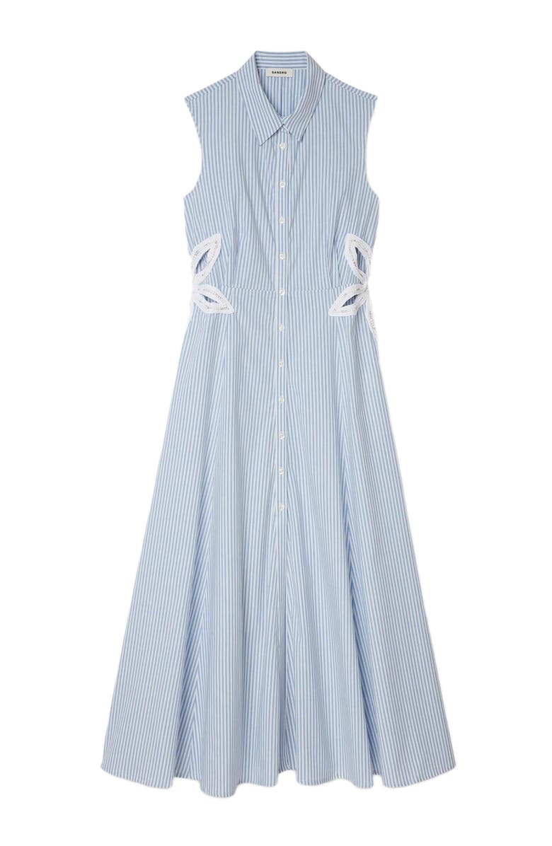 SANDRO Stripy embroidered maxi dress, Alternate, color, 