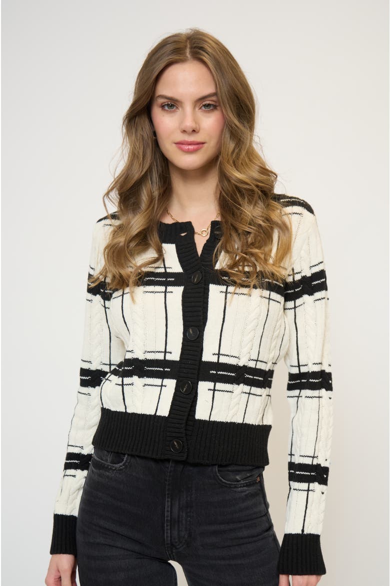 Eden Specialty Stitch Cardigan, Main, color, IVORY MULTI