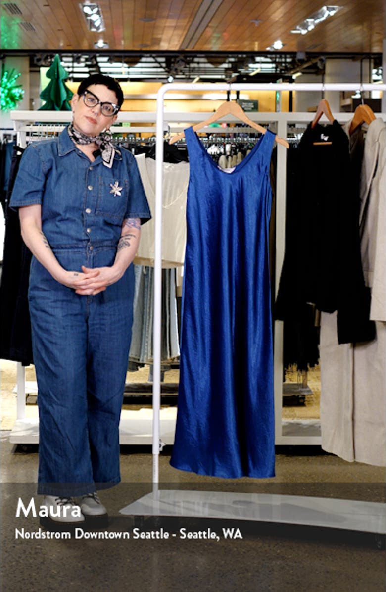 Talete Sleeveless Satin Midi Dress, sales video thumbnail