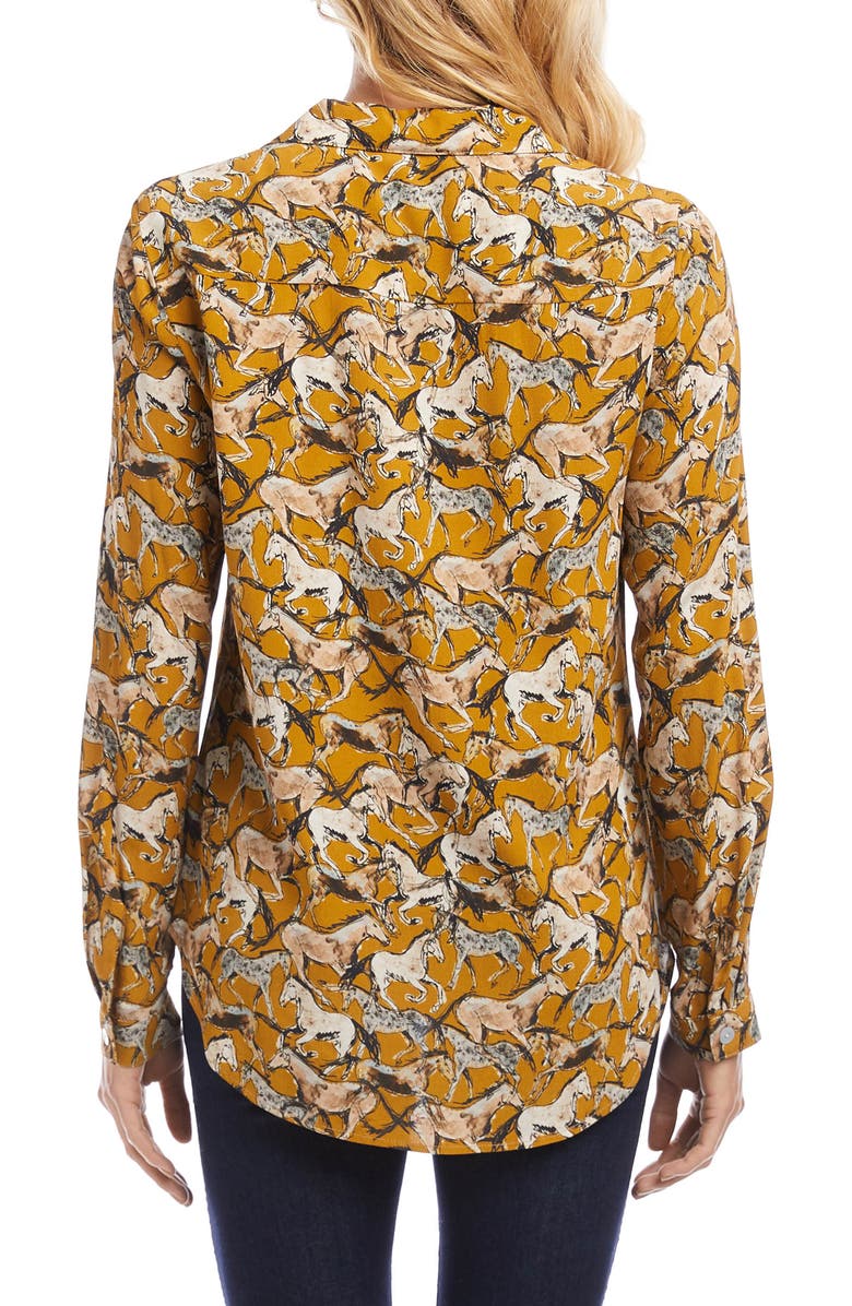 Karen Kane Wild Horse Print Woven Shirt, Alternate, color,