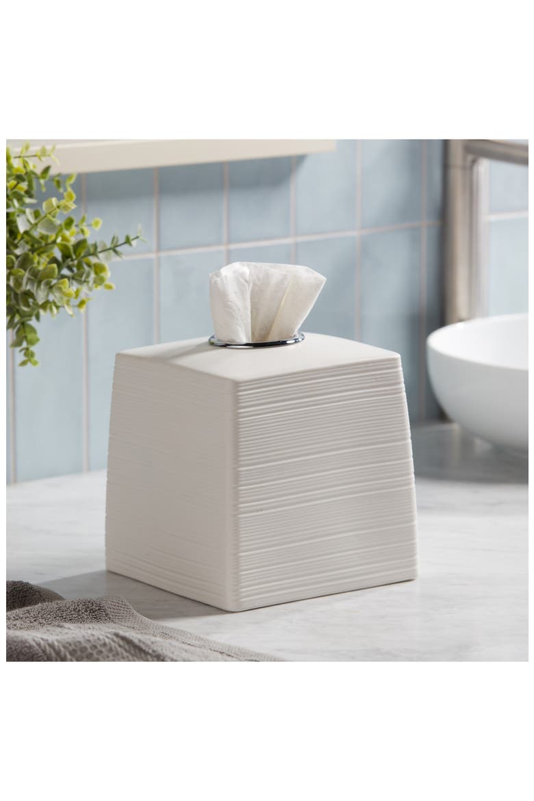 Dubai Ceramic Tissue Cover, Alternate, color, WHITE