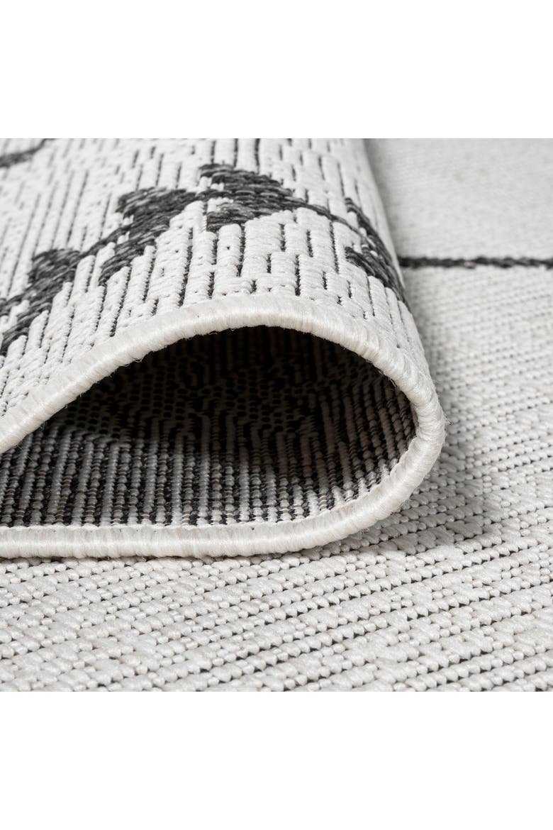 Derya  Diamond Trellis Indoor/Outdoor Area Rug, Alternate, color, Ivory/Black
