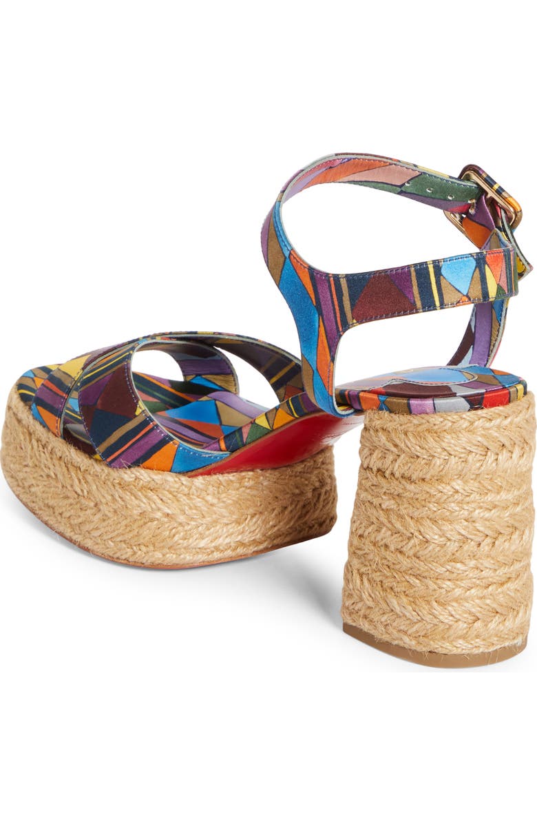 Christian Louboutin Calakala Espadrille Platform Sandal, Alternate, color, Orange Multi