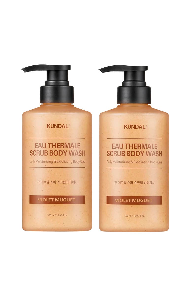 KUNDAL Eau Thermale Scrub Body Wash Cozy Darjeeling 2 Pack, Main, color, 