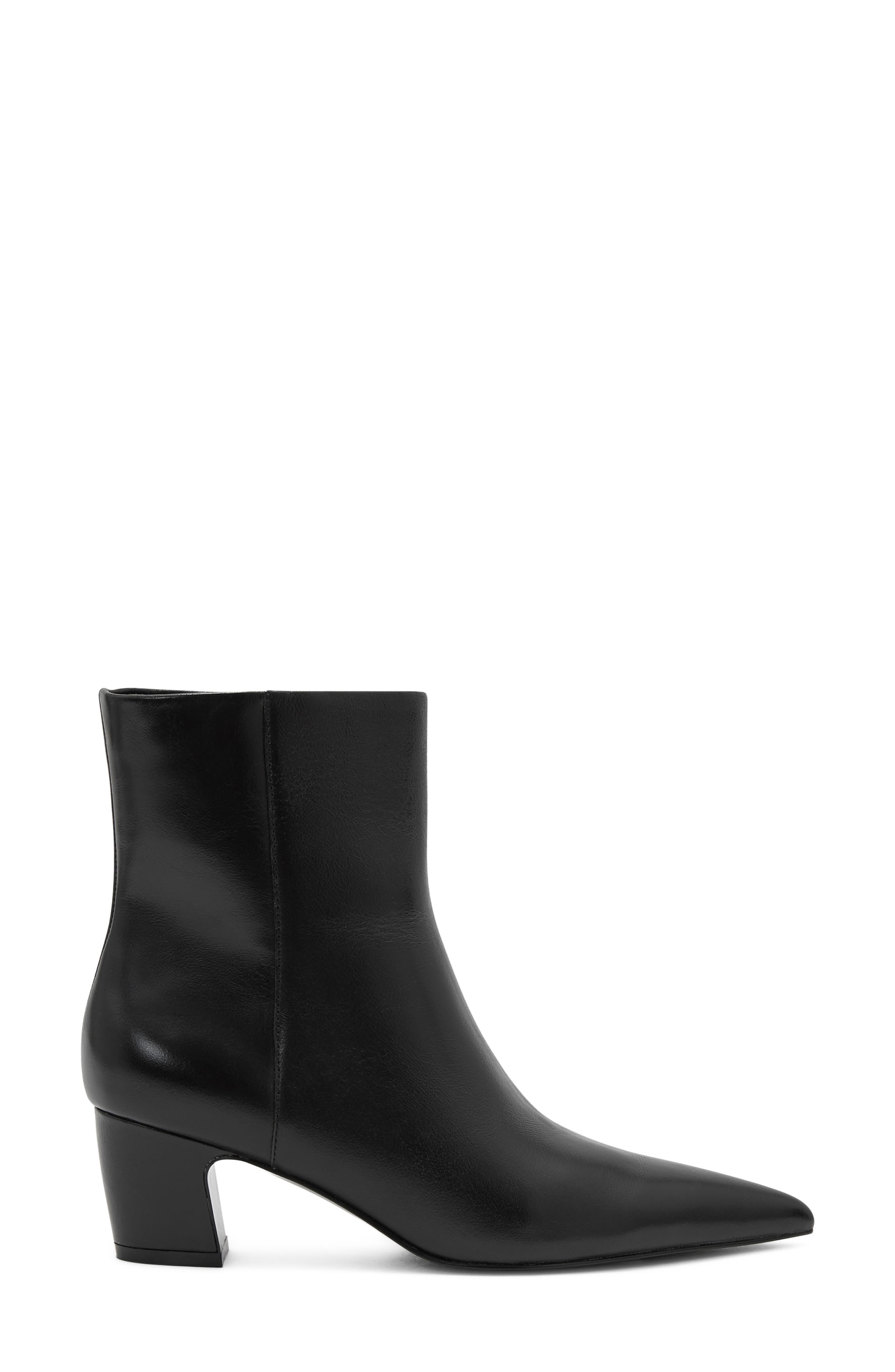 Nicole Leather Ankle Boot, Main, color, BLACK