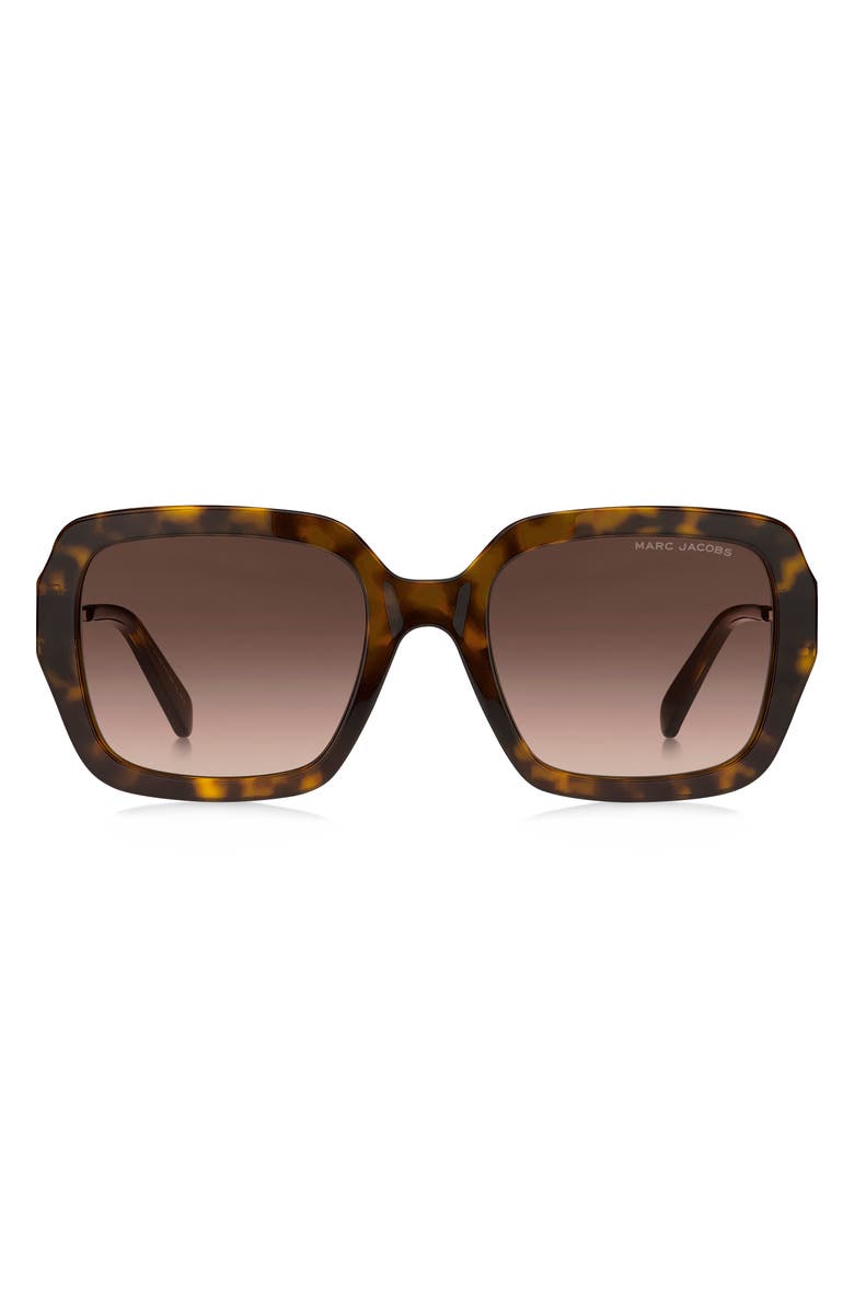 Marc Jacobs 54mm Gradient Square Sunglasses, Main, color, Havana/ Brown Gradient