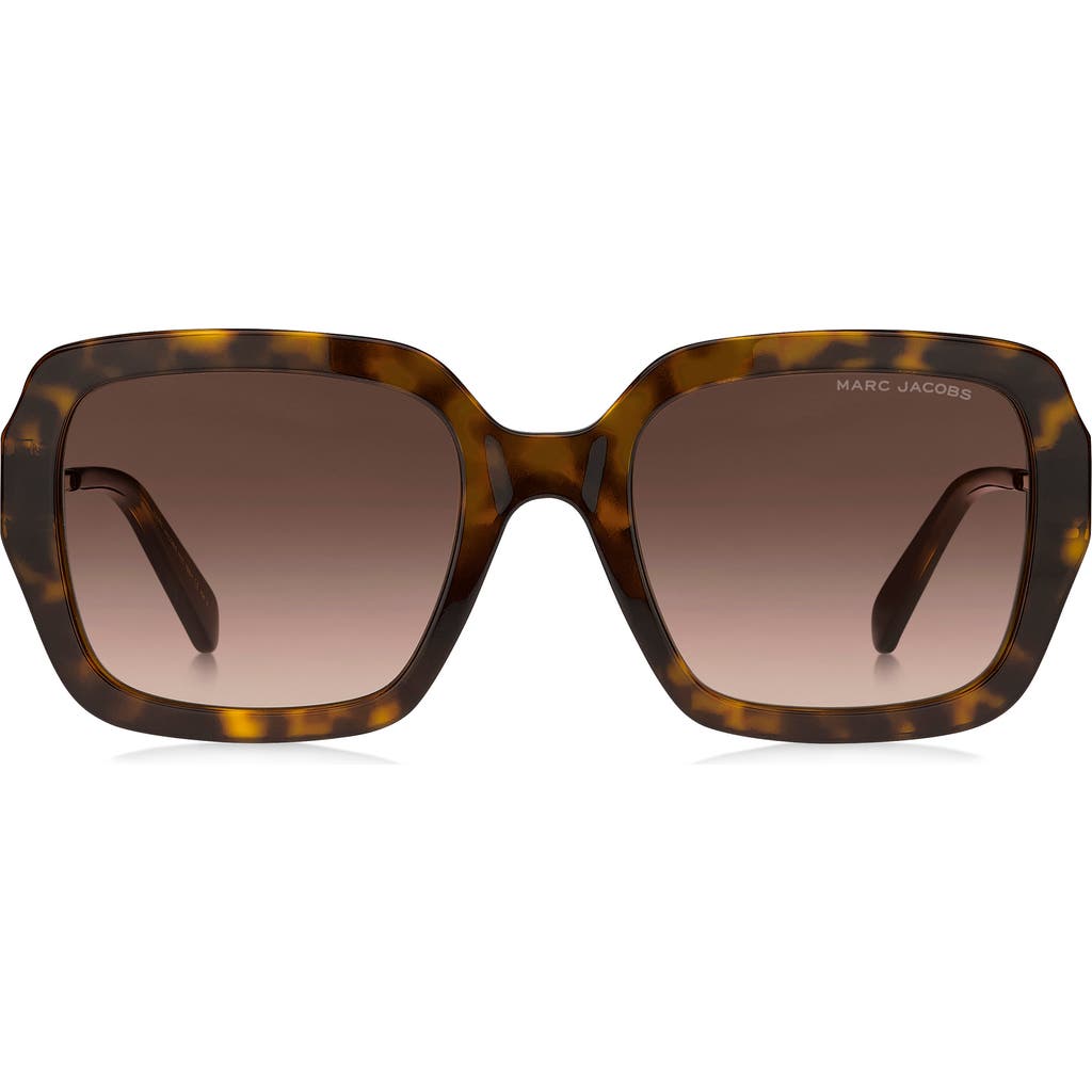 Marc Jacobs 54mm Gradient Square Sunglasses In Havana/brown Gradient