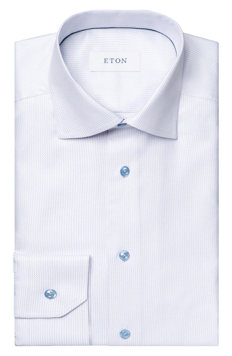 Eton Slim Fit Textured Solid Cotton Shirt, Alternate, color,