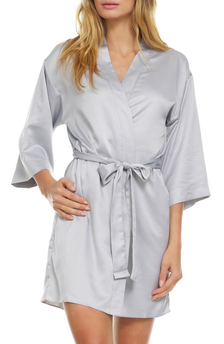 Flora Nikrooz Victoria Satin Short Robe, Main, color,