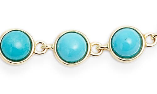 Meira T Bezel Set Turquoise Bracelet In Gold