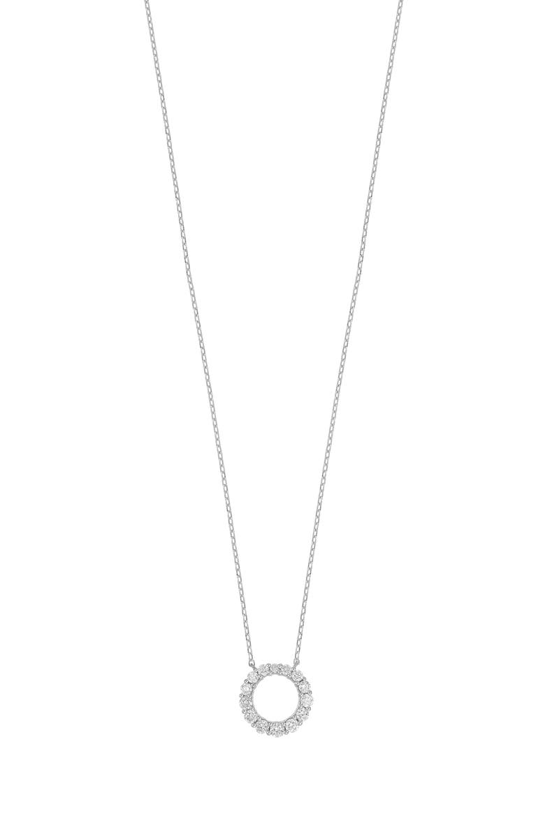 Diamond Circle Pendant Necklace - 0.30ct., Main, color, 14K WHITE GOLD