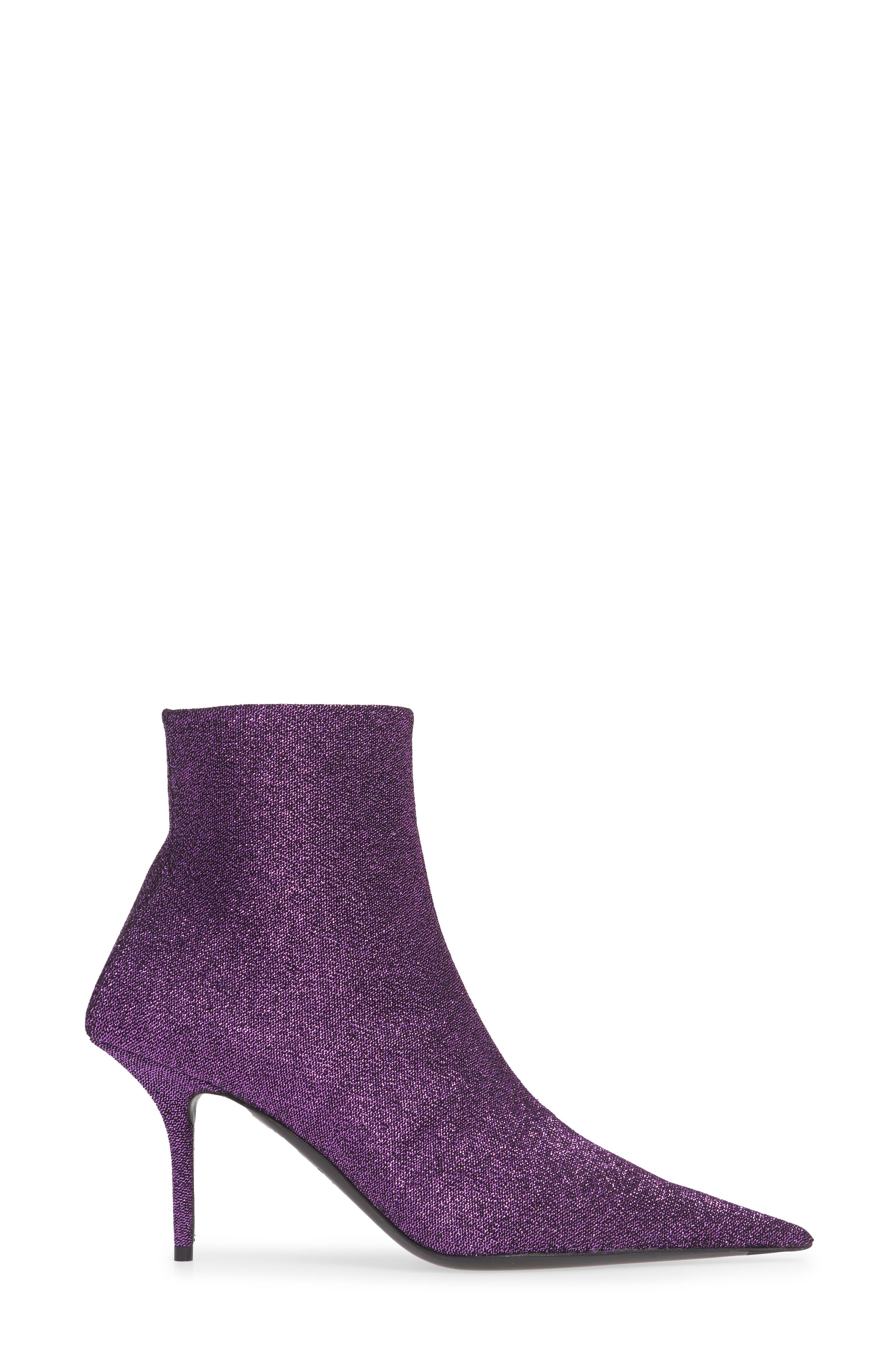 Balenciaga Knife Metallic Pointed Toe Bootie, Alternate, color, 