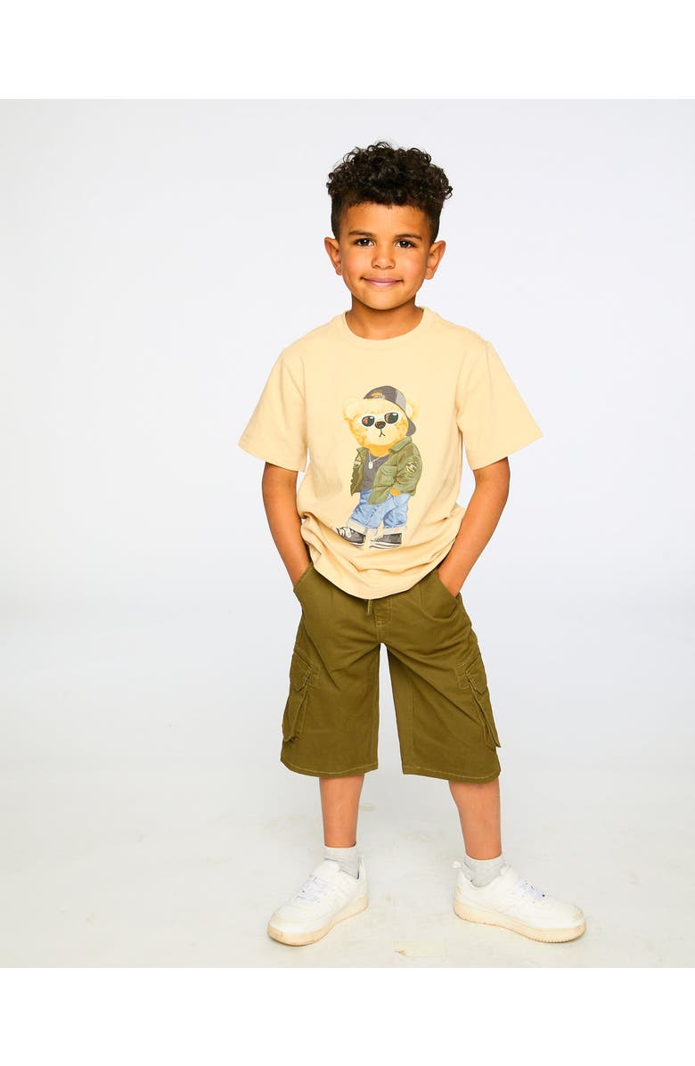 Deux par Deux Organic Cotton Jersey Teddy Bear T-Shirt, Alternate, color, Beige