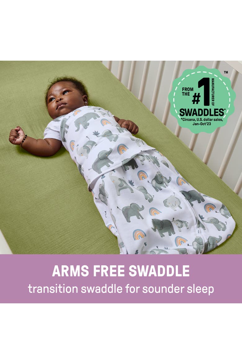 SwaddleMe by Ingenuity Arms Free Convertible Baby Swaddle, Alternate, color, GREY